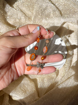 Orange Butterfly Earrings