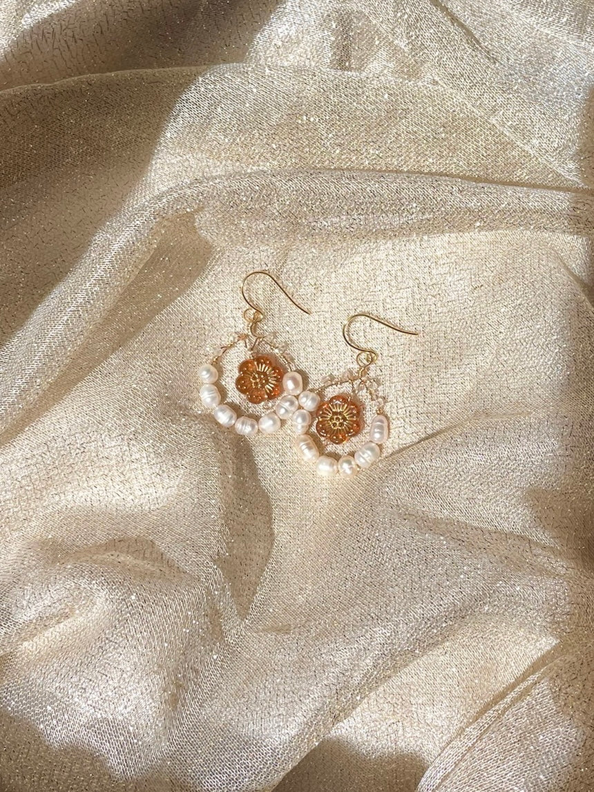 Rose & Pearl Earrings