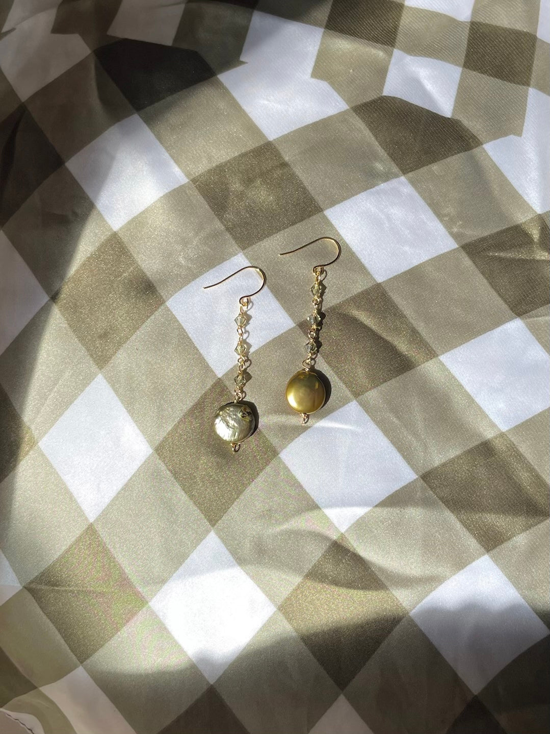 Crystal Olive Pearl Earrings