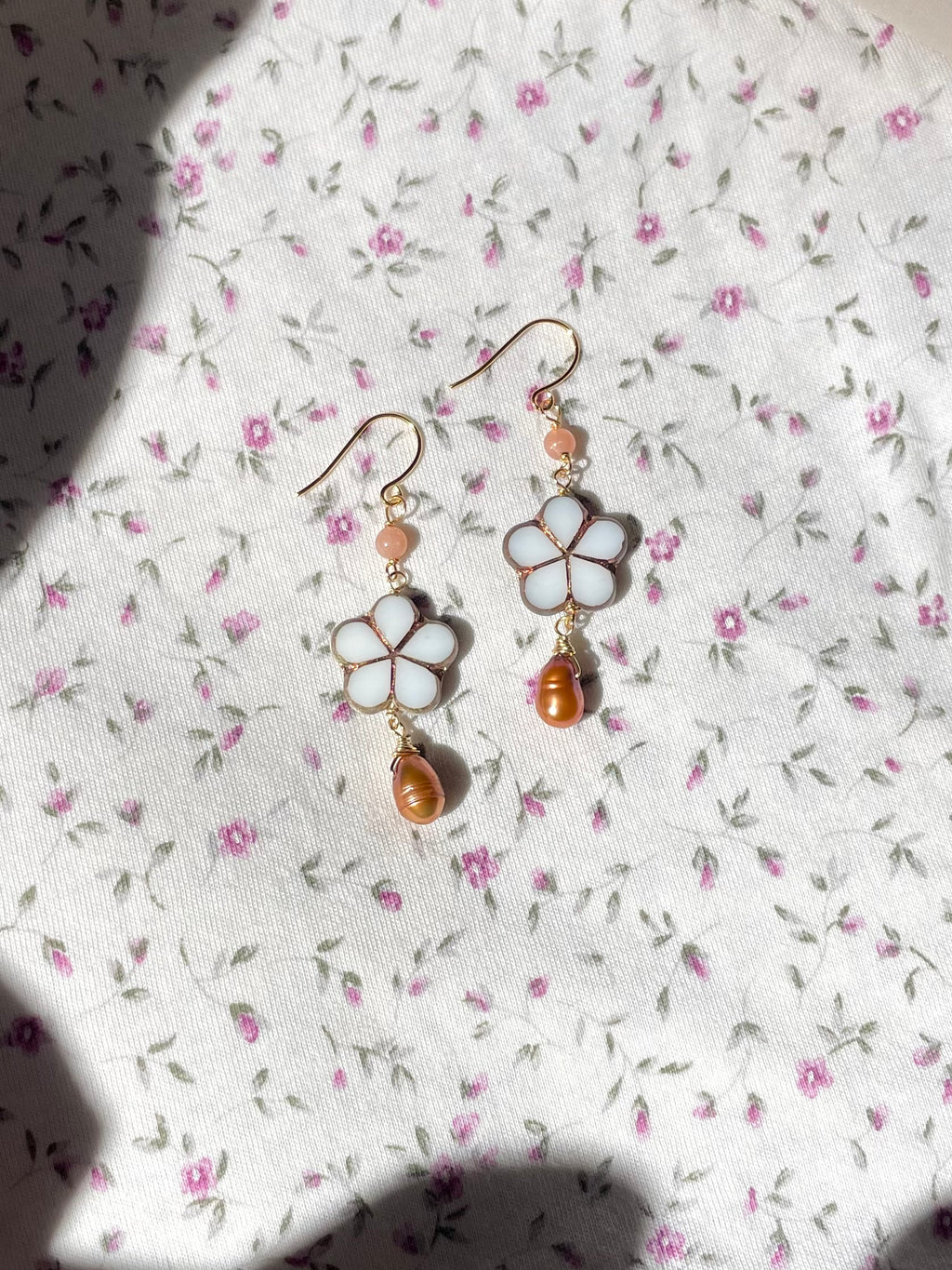 Copper Flower Earrings