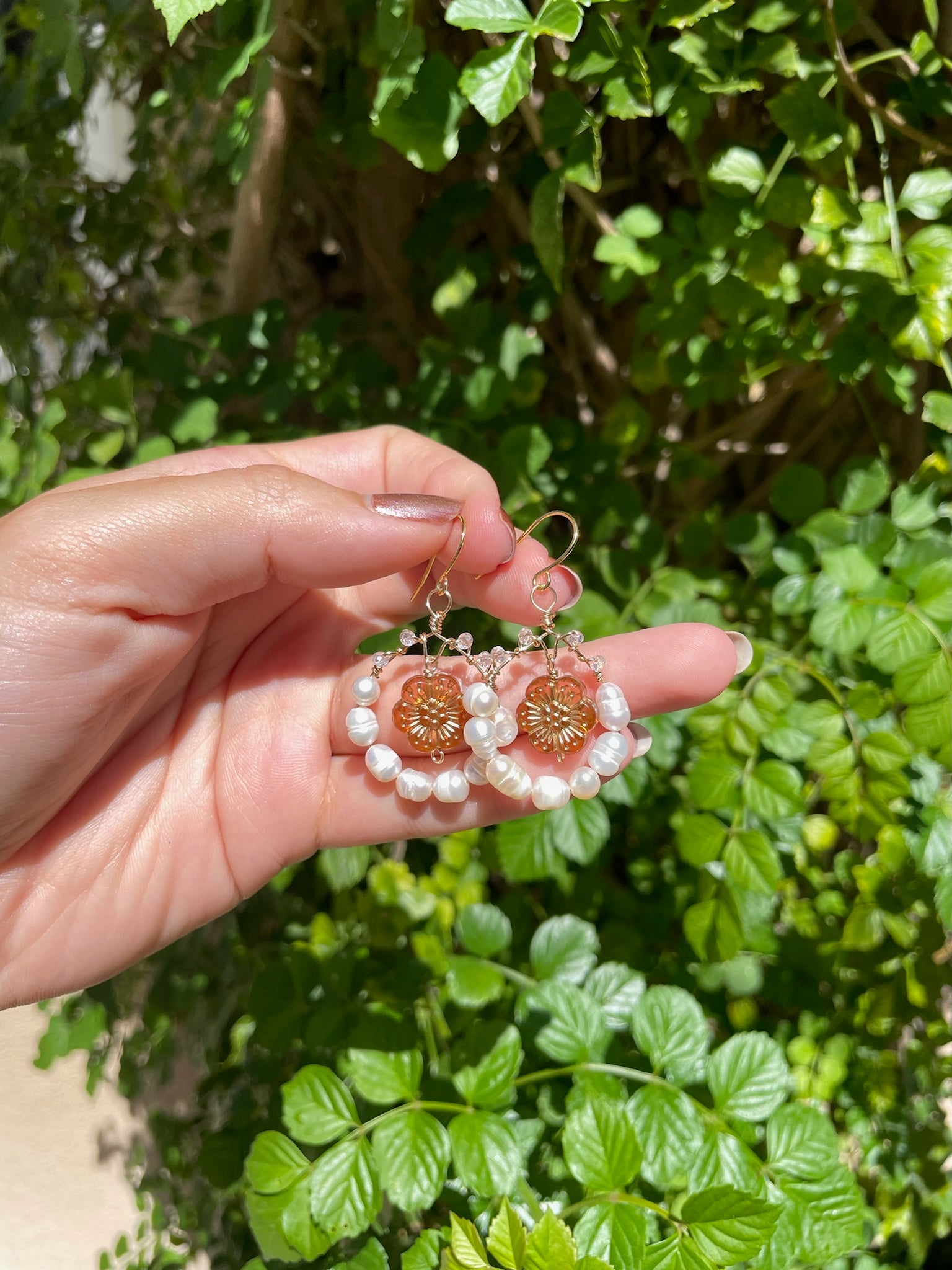 Rose & Pearl Earrings