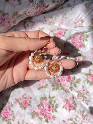 Rose & Pearl Earrings