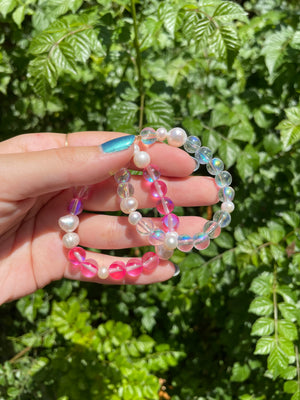 Pink Bubble & Pearl Bracelet