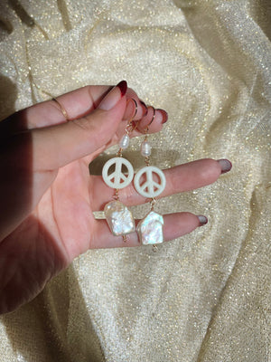 Peace & Pearl Earrings